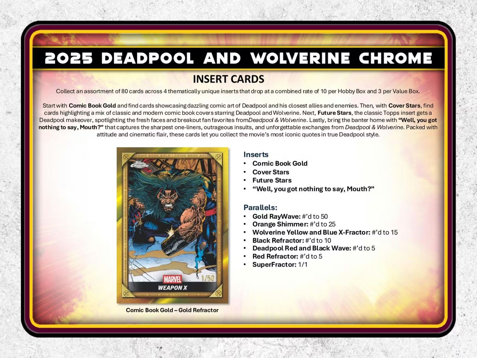 2025 Topps Chrome Deadpool Hobby Box