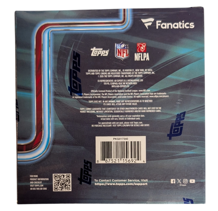 2025 Topps Chrome Football Fanatics Exclusive Mega Box