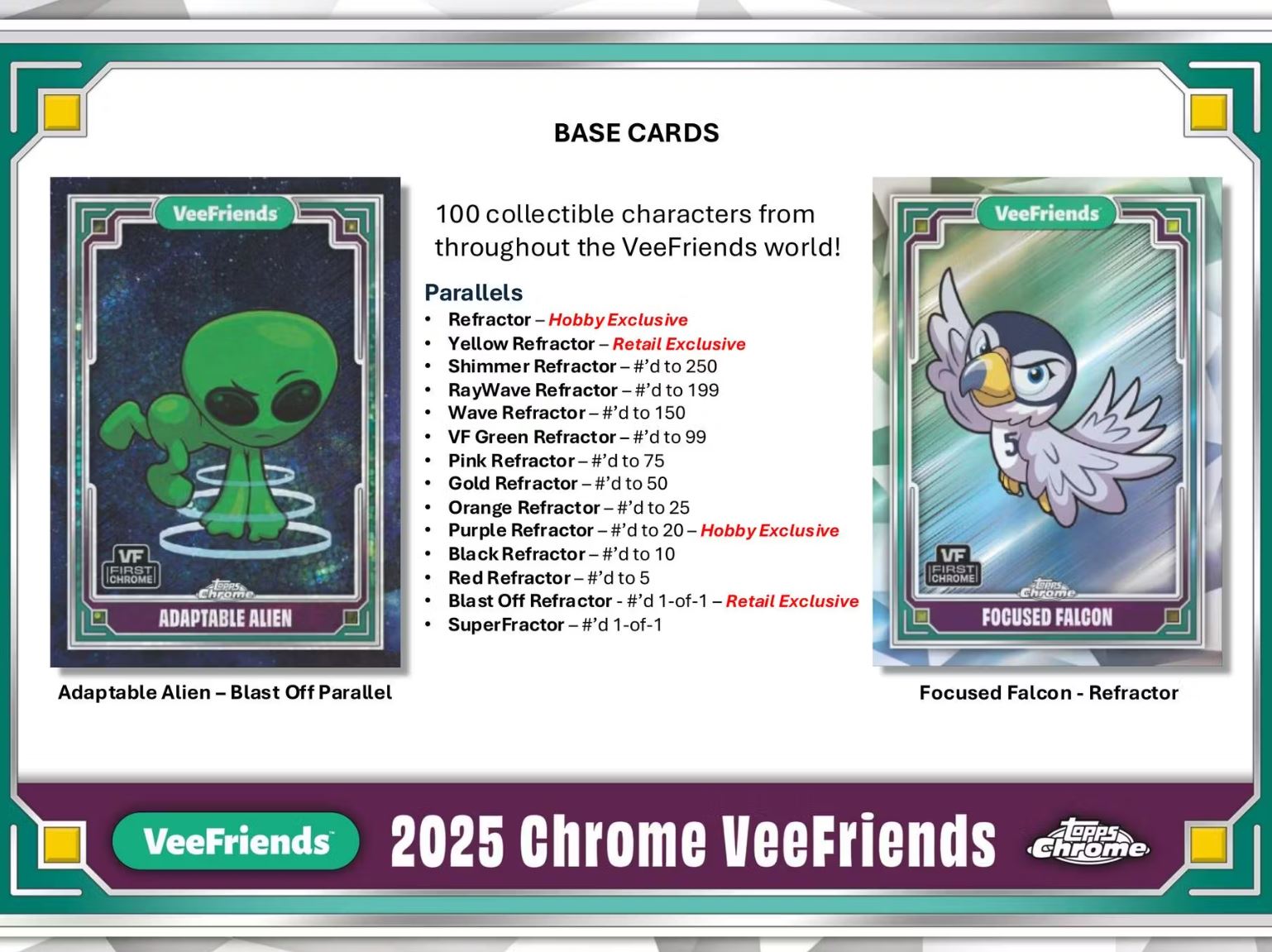 2025 Topps Chrome VeeFriends Hobby Box (Includes Titan Display Case)