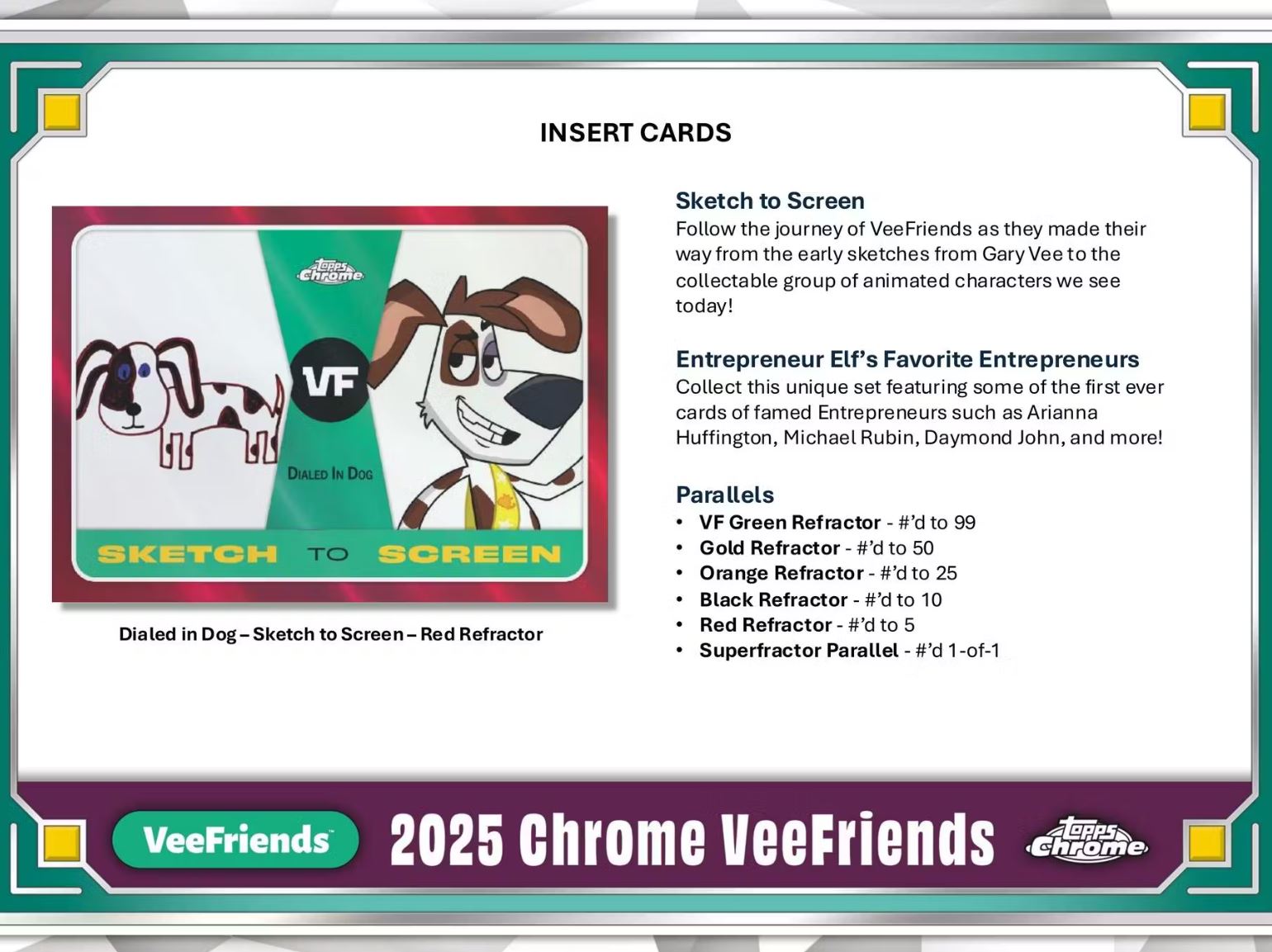 2025 Topps Chrome VeeFriends Hobby Box (Includes Titan Display Case)