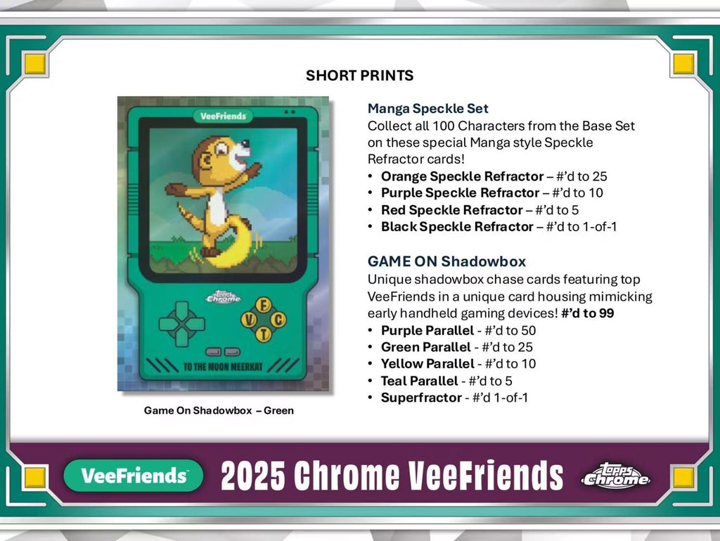 2025 Topps Chrome VeeFriends Hobby Box (Includes Titan Display Case)