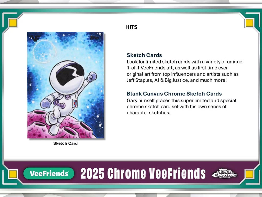 2025 Topps Chrome VeeFriends Hobby Box (Includes Titan Display Case)