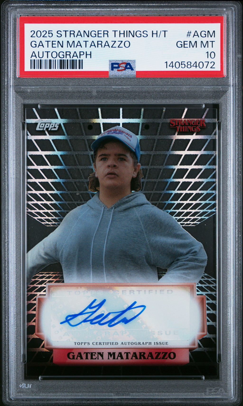 2025 Topps Stranger Things High Tek Autographs #AGM Gaten Matarazzo PSA 10