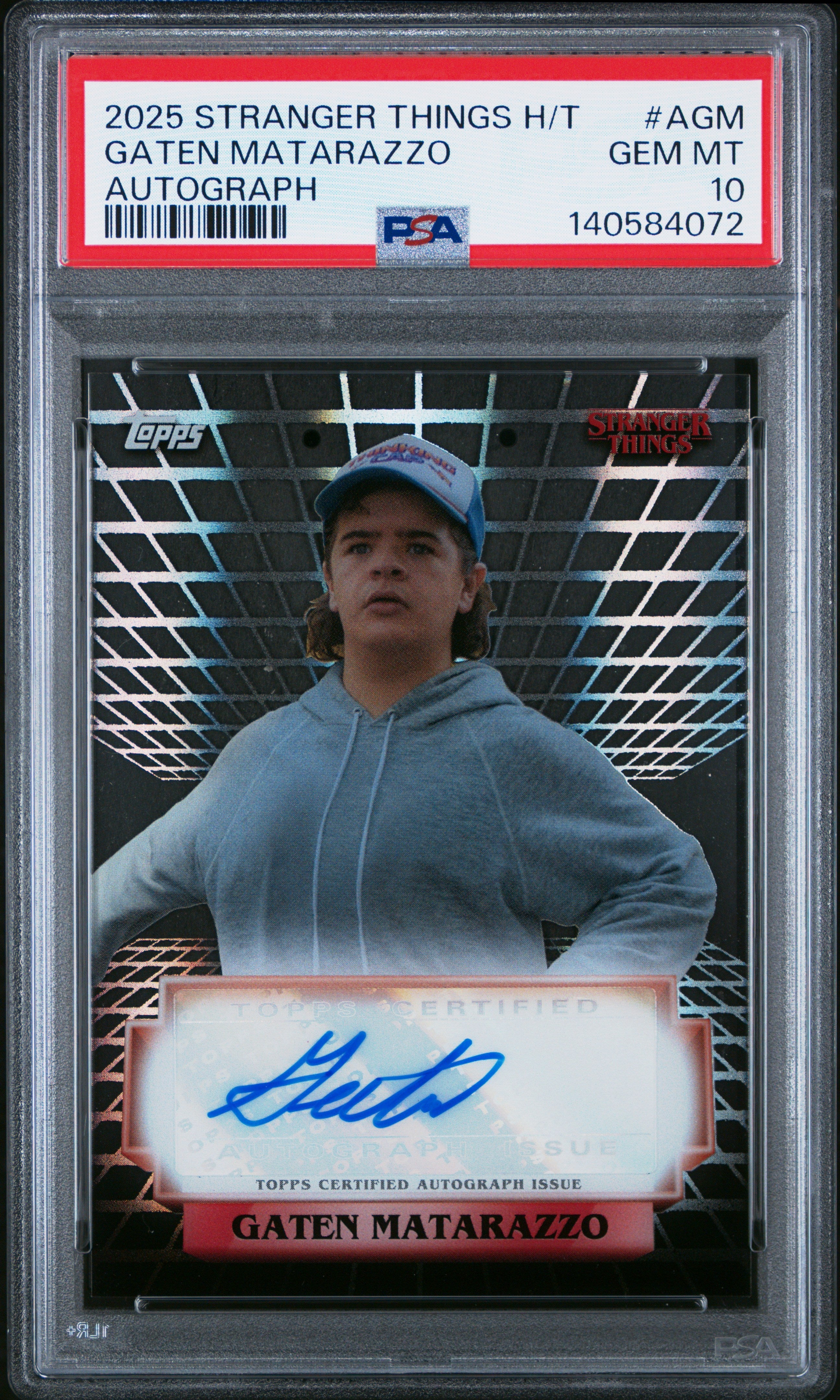 2025 Topps Stranger Things High Tek Autographs #AGM Gaten Matarazzo PSA 10
