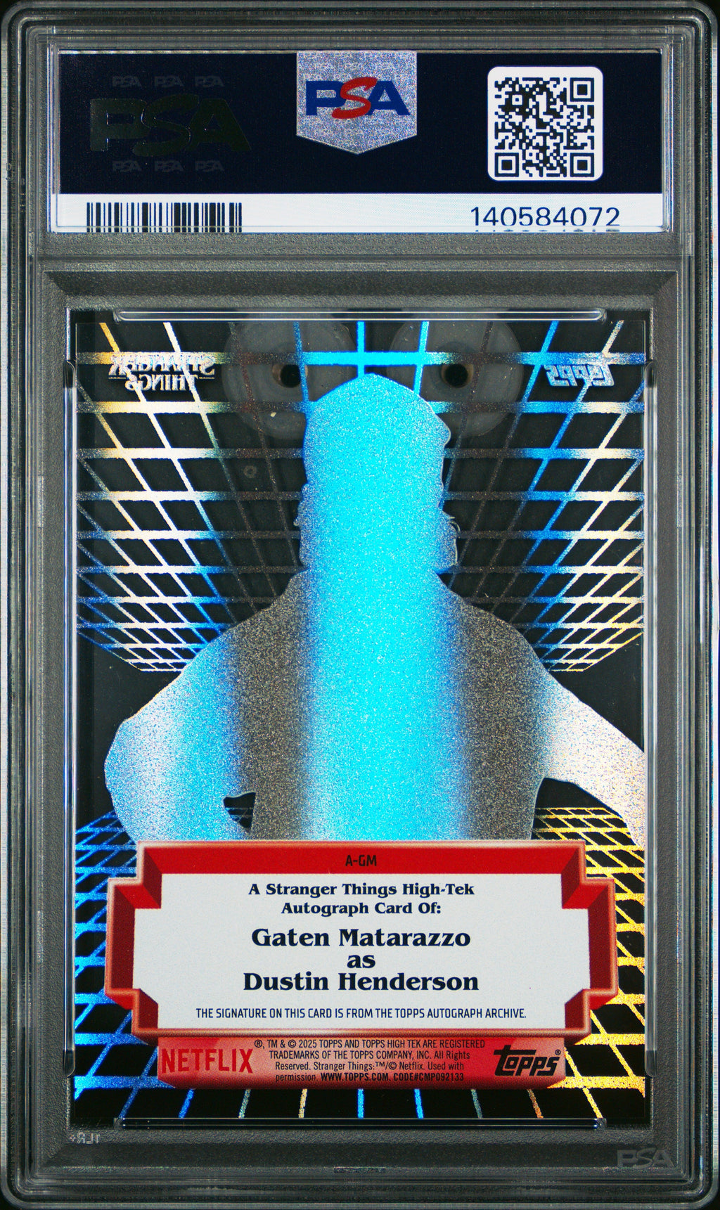 2025 Topps Stranger Things High Tek Autographs #AGM Gaten Matarazzo PSA 10