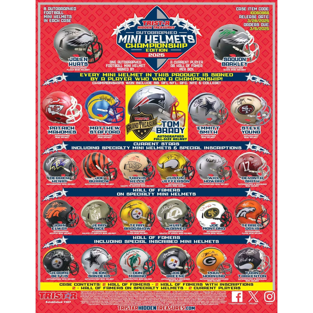 2025 Tristar Hidden Treasures Football Mini Helmet Championship Edition Box