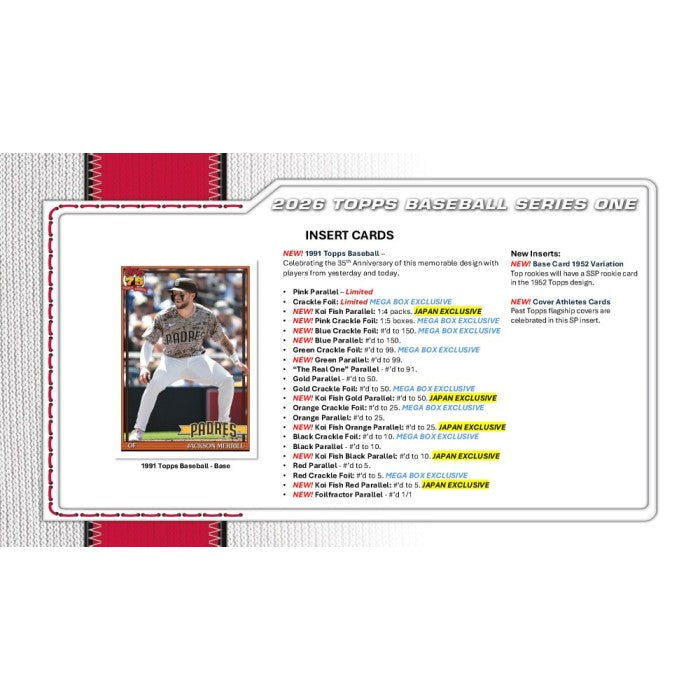 2026 Topps Series 1 Baseball Mega 20-Box Case