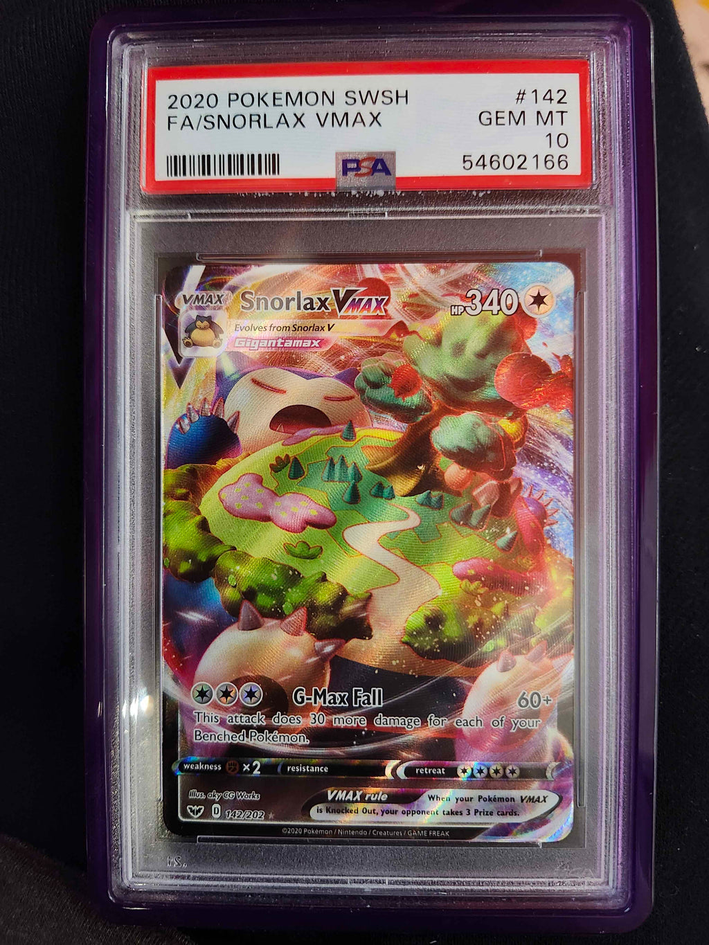 #142 FA/SNORLAX VMAX PSA 10