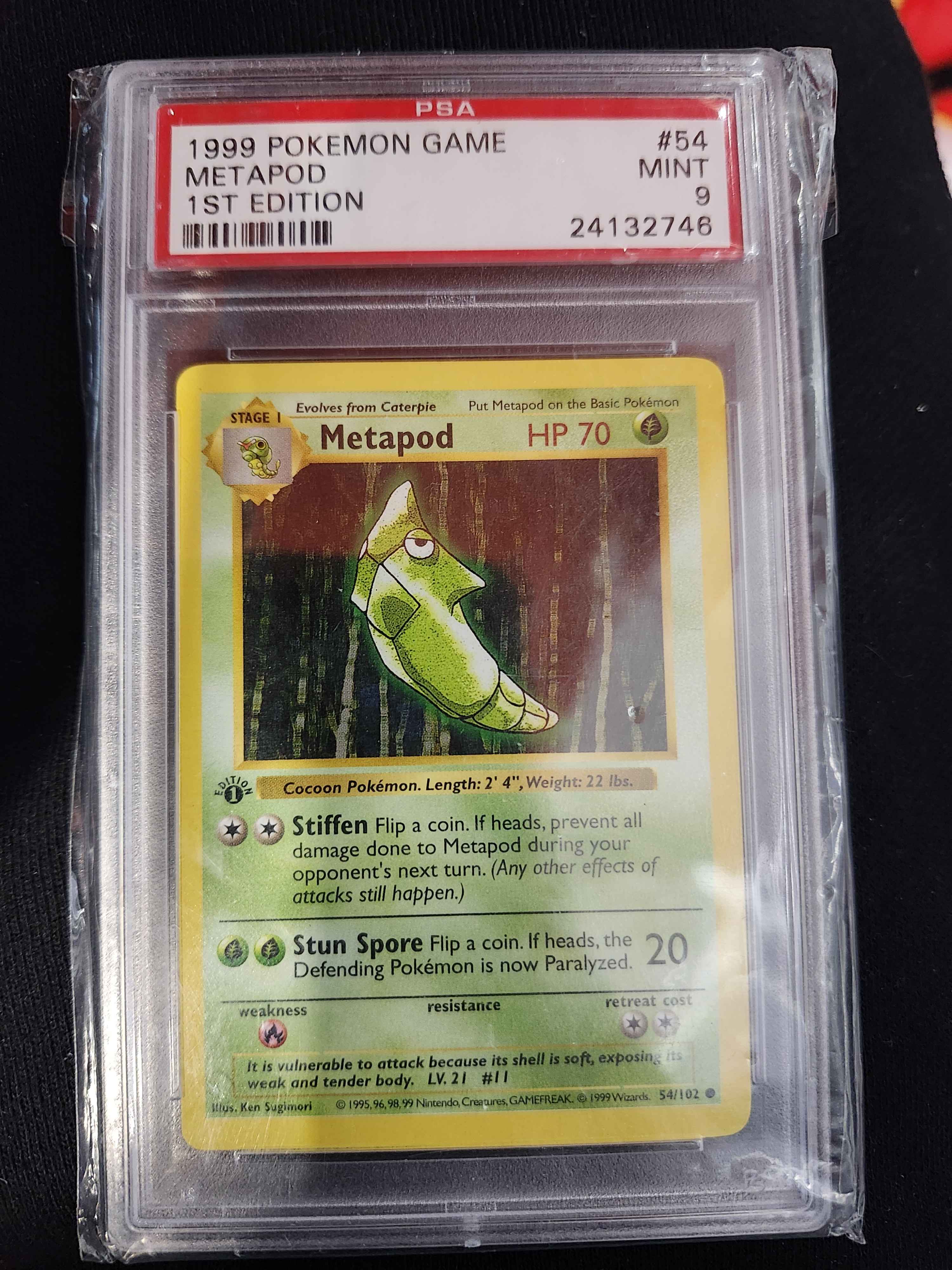 METAPOD 1ST EDITION SHADOWLESS PSA 9