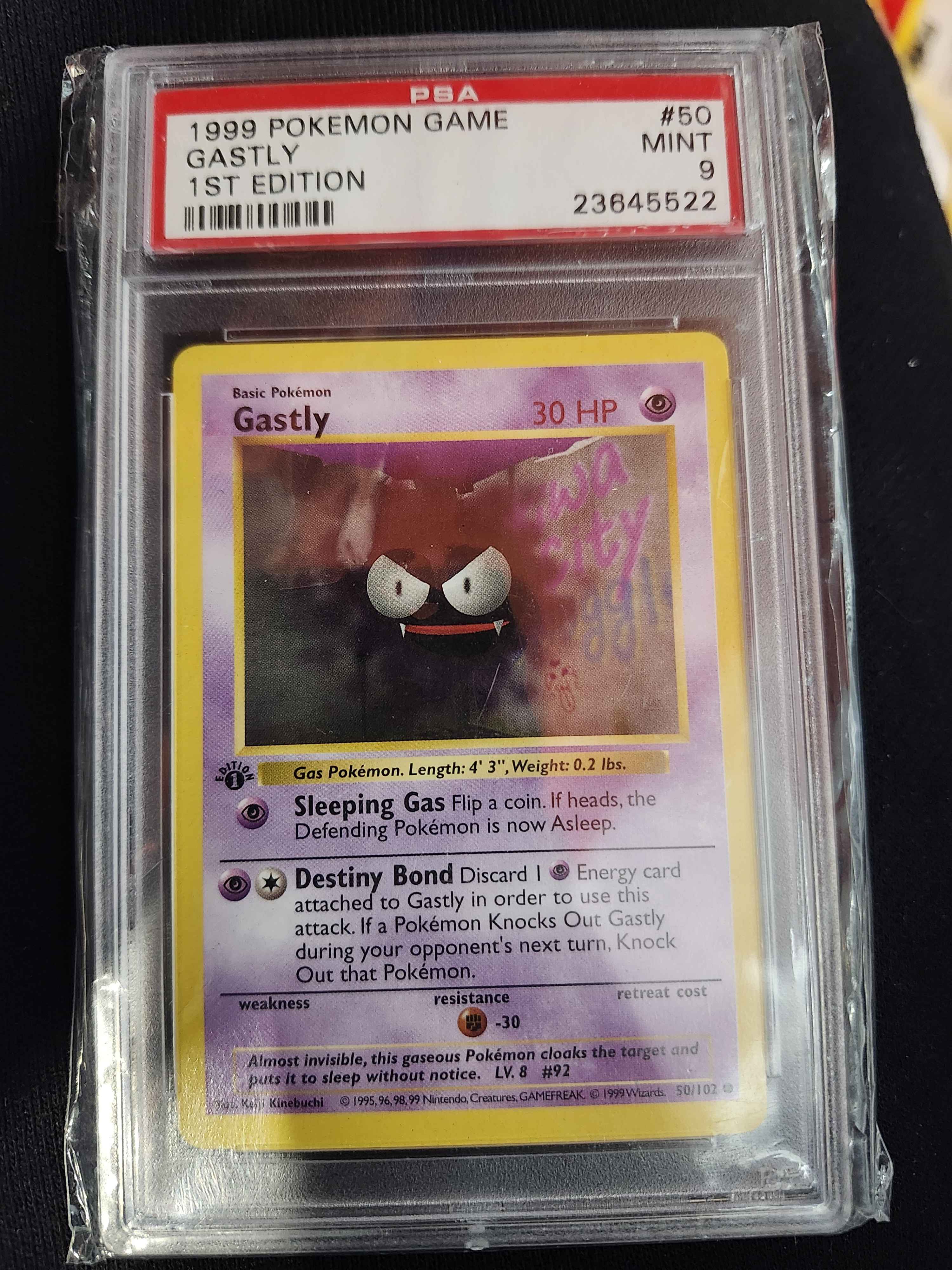 GASTLY 1ST EDITION SHADOWLESS PSA 9