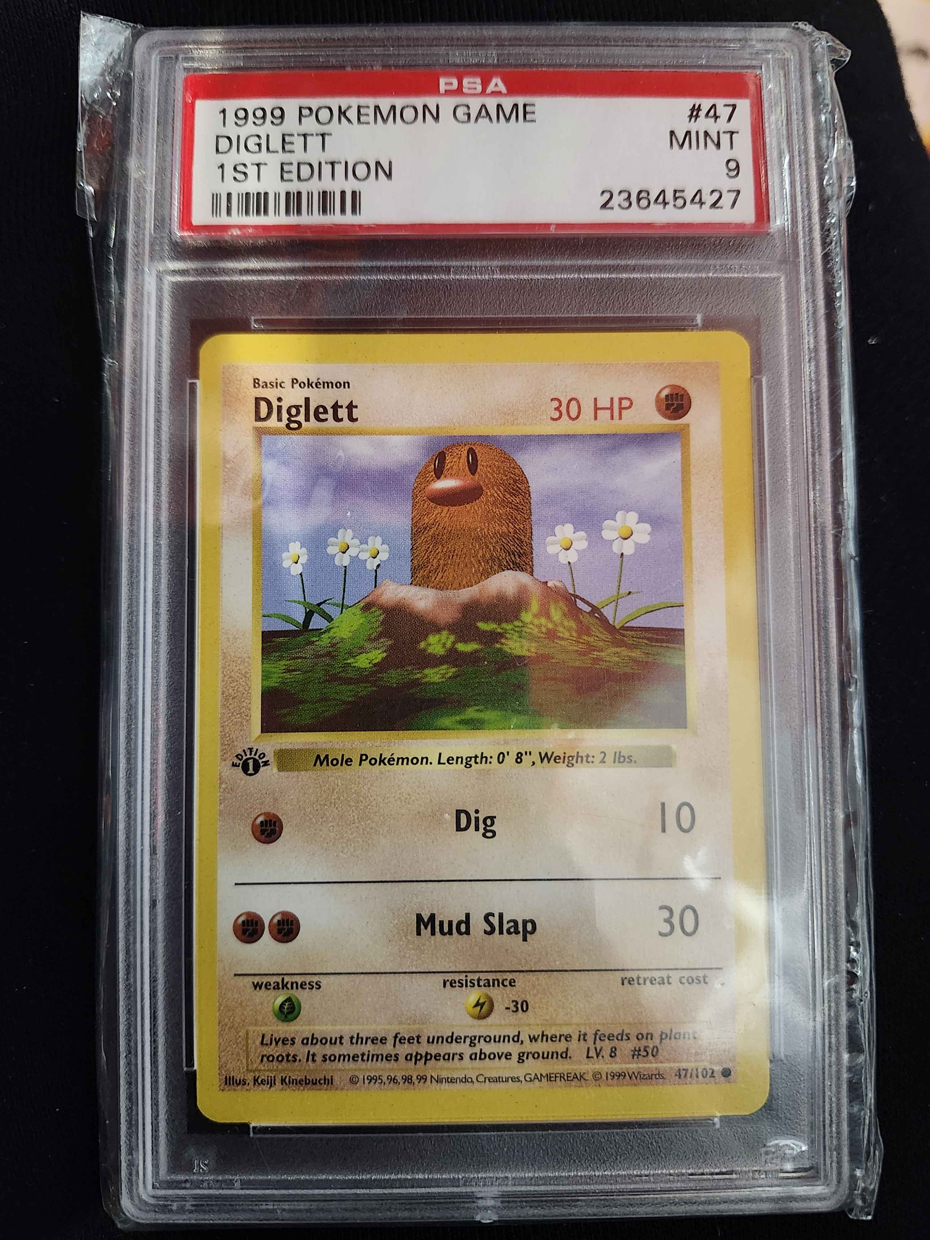 DIGLETT 1ST EDITION SHADOWLESS PSA 9