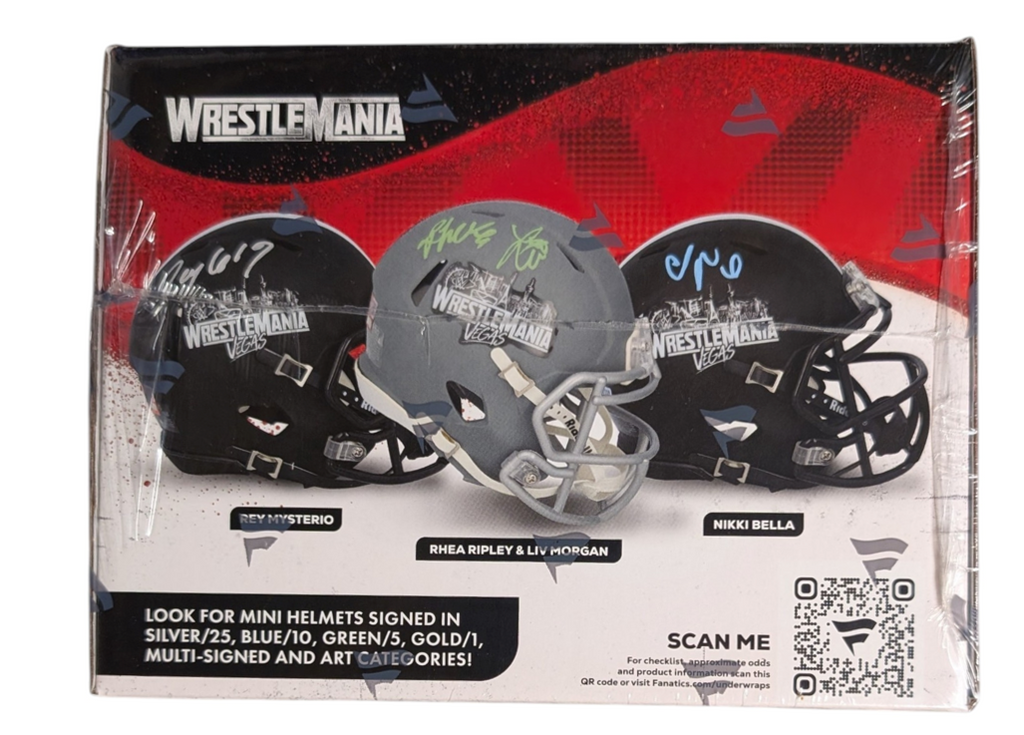 2026 Fanatics WWE Under Wraps WrestleMania 42 Autographed Mystery Mini Helmet Box