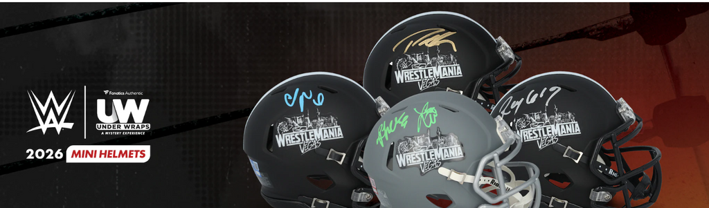 2026 Fanatics WWE Under Wraps WrestleMania 42 Autographed Mystery Mini Helmet Box
