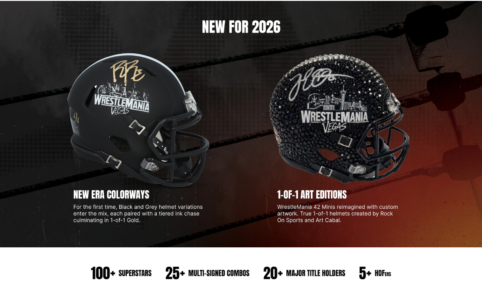 2026 Fanatics WWE Under Wraps WrestleMania 42 Autographed Mystery Mini Helmet Box