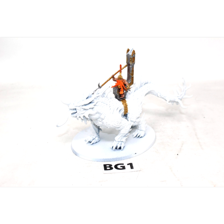 Warhammer Dwarf Fyreslayers Auric Runefather on Magmadroth BG1