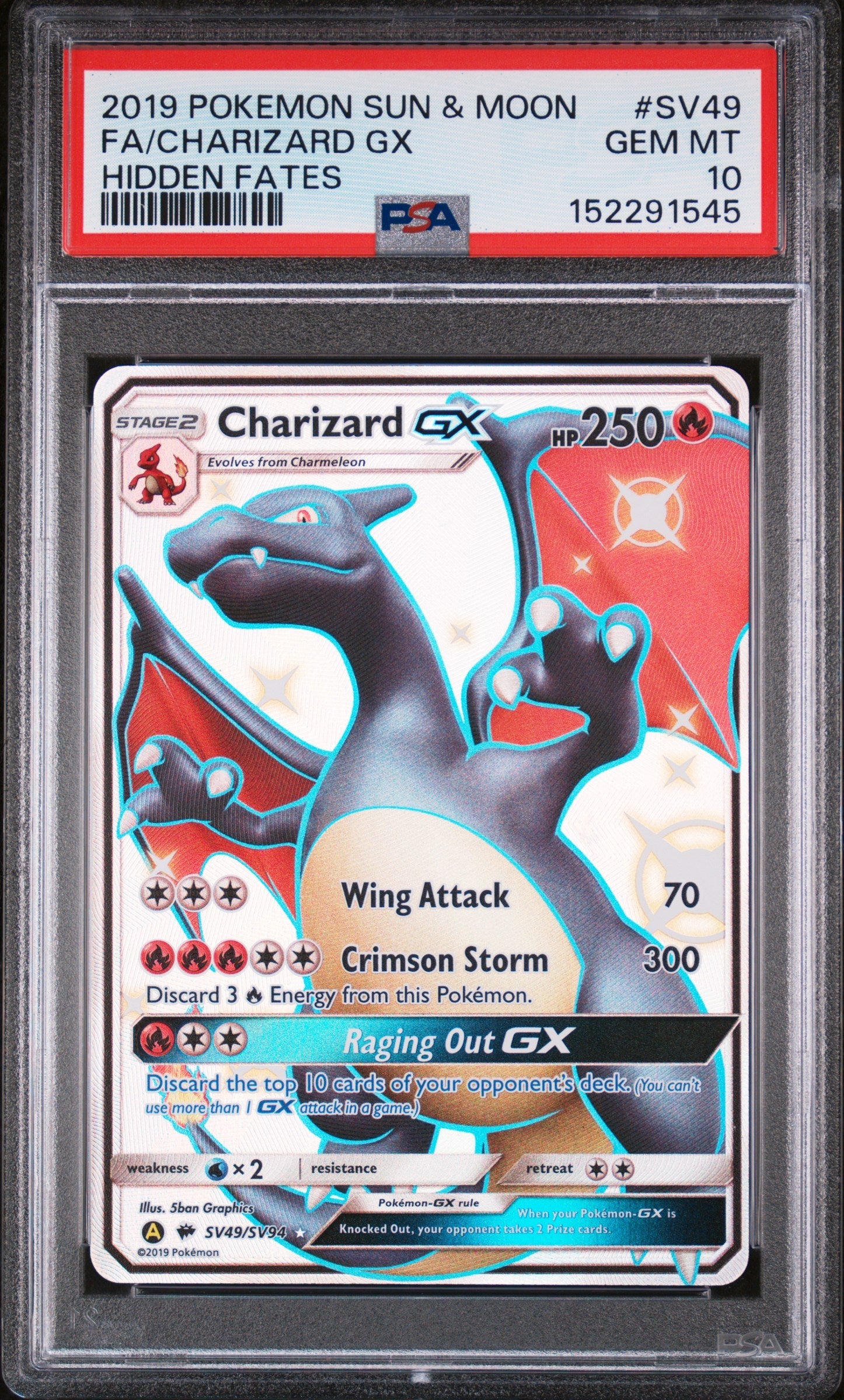Charizard GX Full Art Shiny #SV49 PSA 10