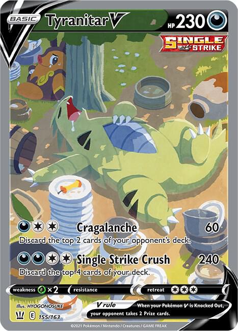 Tyranitar V (Alternate Full Art) (155/163) - SWSH05: Battle Styles