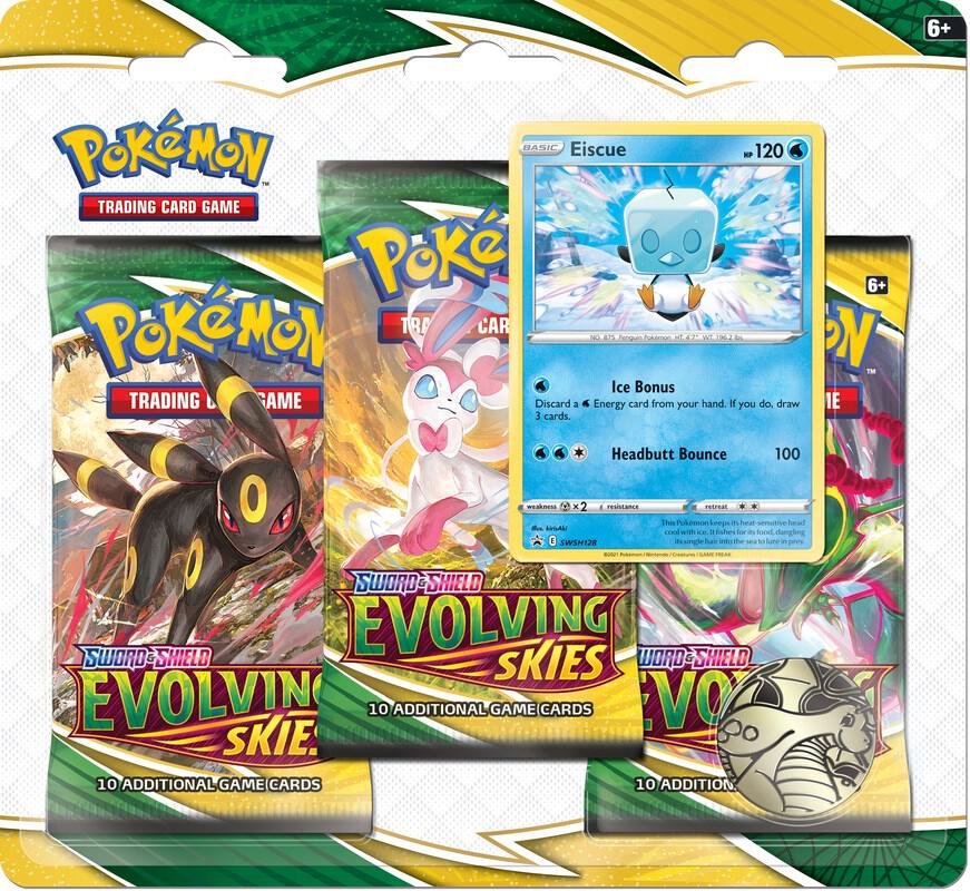 Pokemon Evolving Skies 3 Pack Blister Set of 2 (Umbreon + Eiscue)