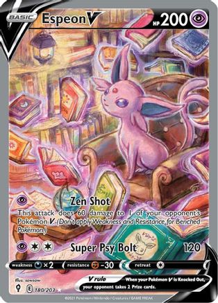 Espeon V 180/203 - Pokemon Evolving Skies Holofoil