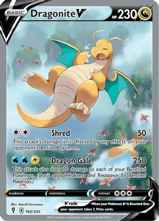 Dragonite V 192/203 - Pokemon Evolving Skies Holofoil