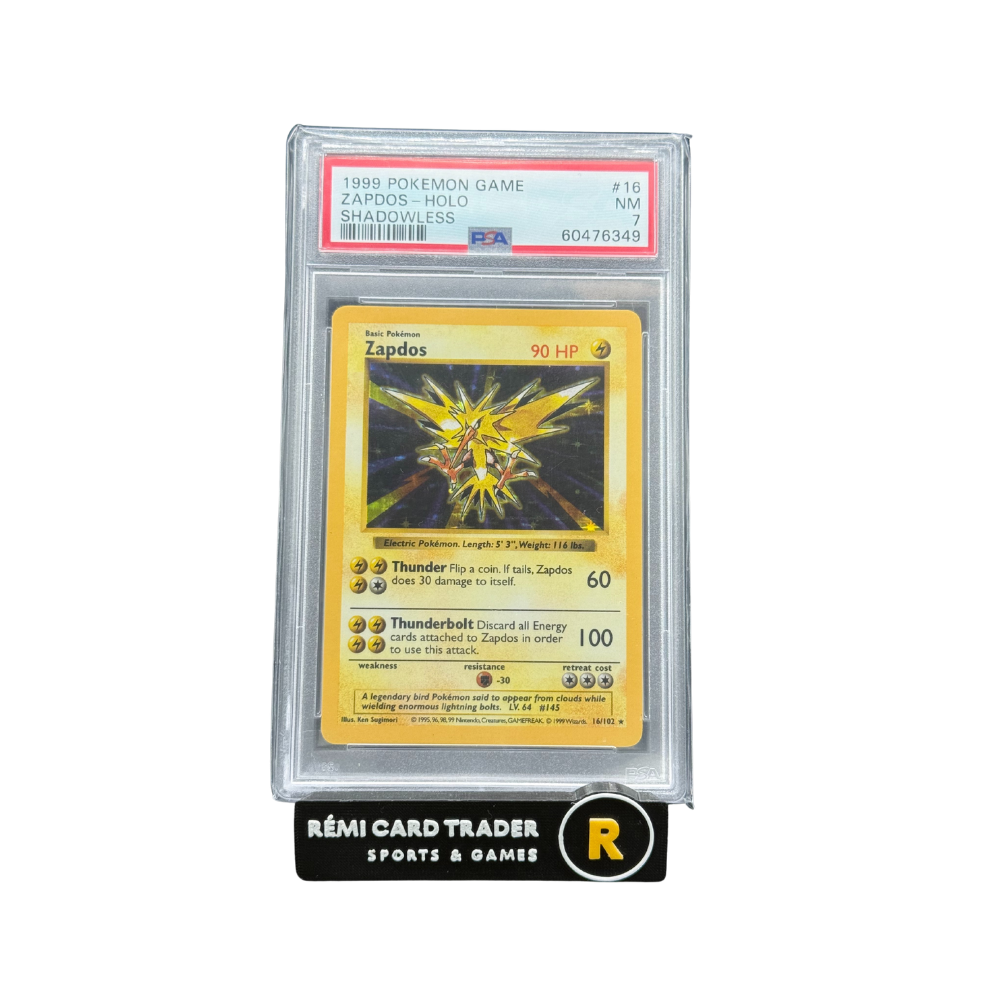 1999 Pokemon Zapdos Holo Shadowless (Base Set) #016 PSA NM 7