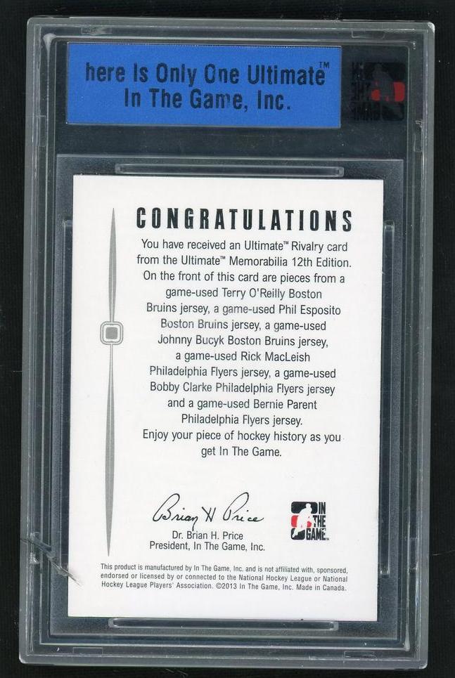 In The Game Inc. Ultimate Memorabilia UM-12 O'Reilly MacLeish Esposito Clarke Bucyk Parent Rivalry Ruby 01/01 Boston/Philadelphia