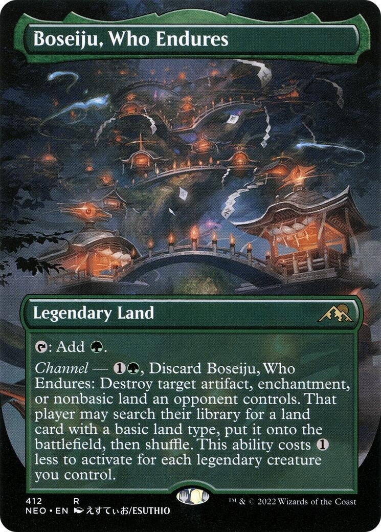 Boseiju, Who Endures (Borderless) (412) (Foil) [Kamigawa: Neon Dynasty]