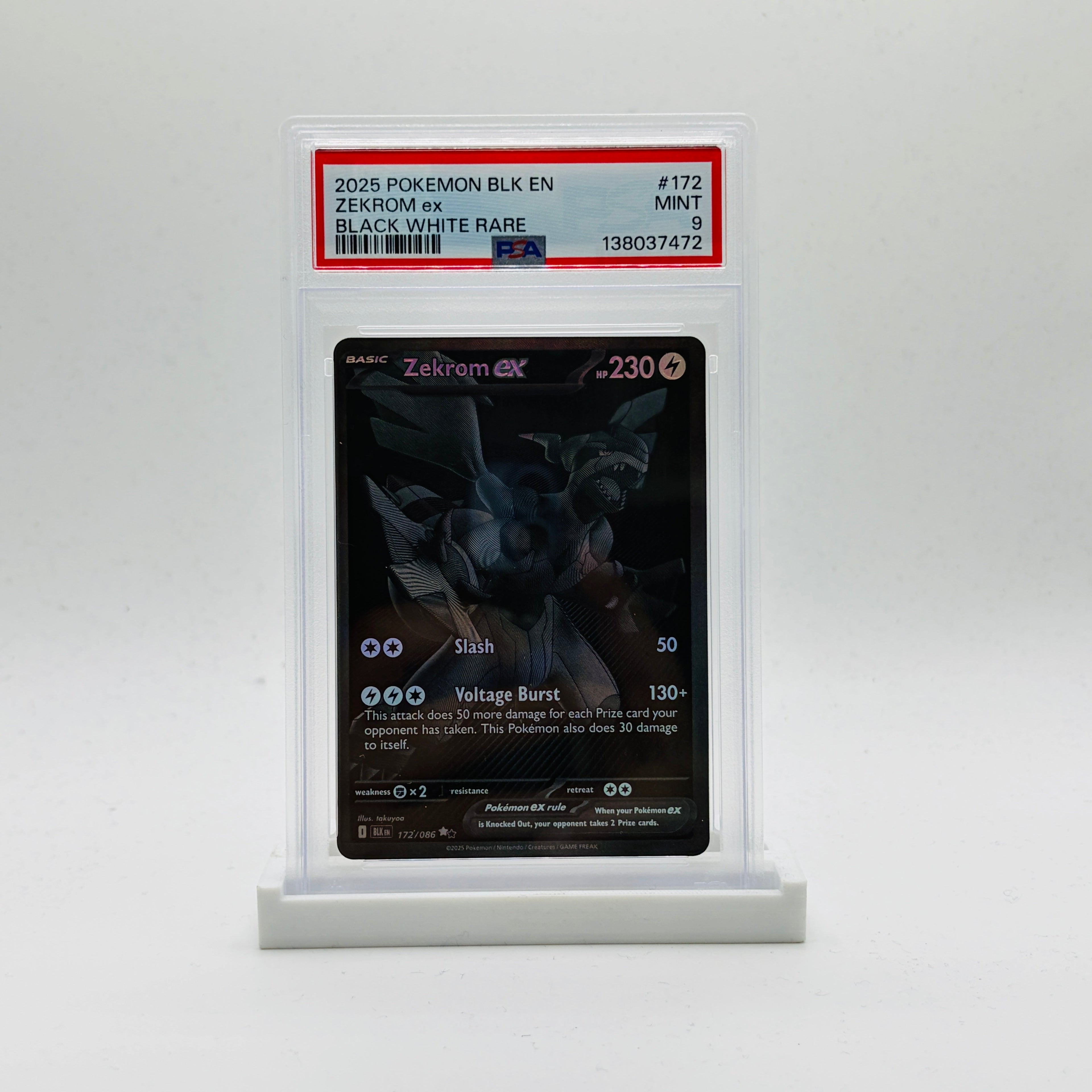 PSA 9 Zekrom ex Black White Rare - 2025 Pokemon Black Bolt