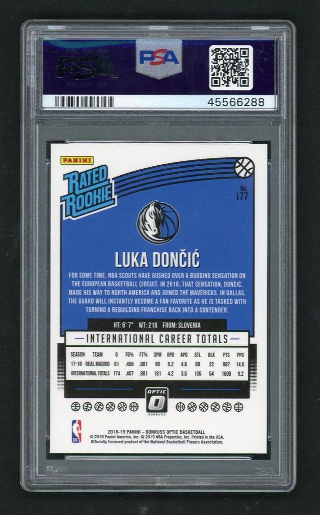 2018 Donruss Optic Rated Rookie Luka Doncic #177 PSA 10