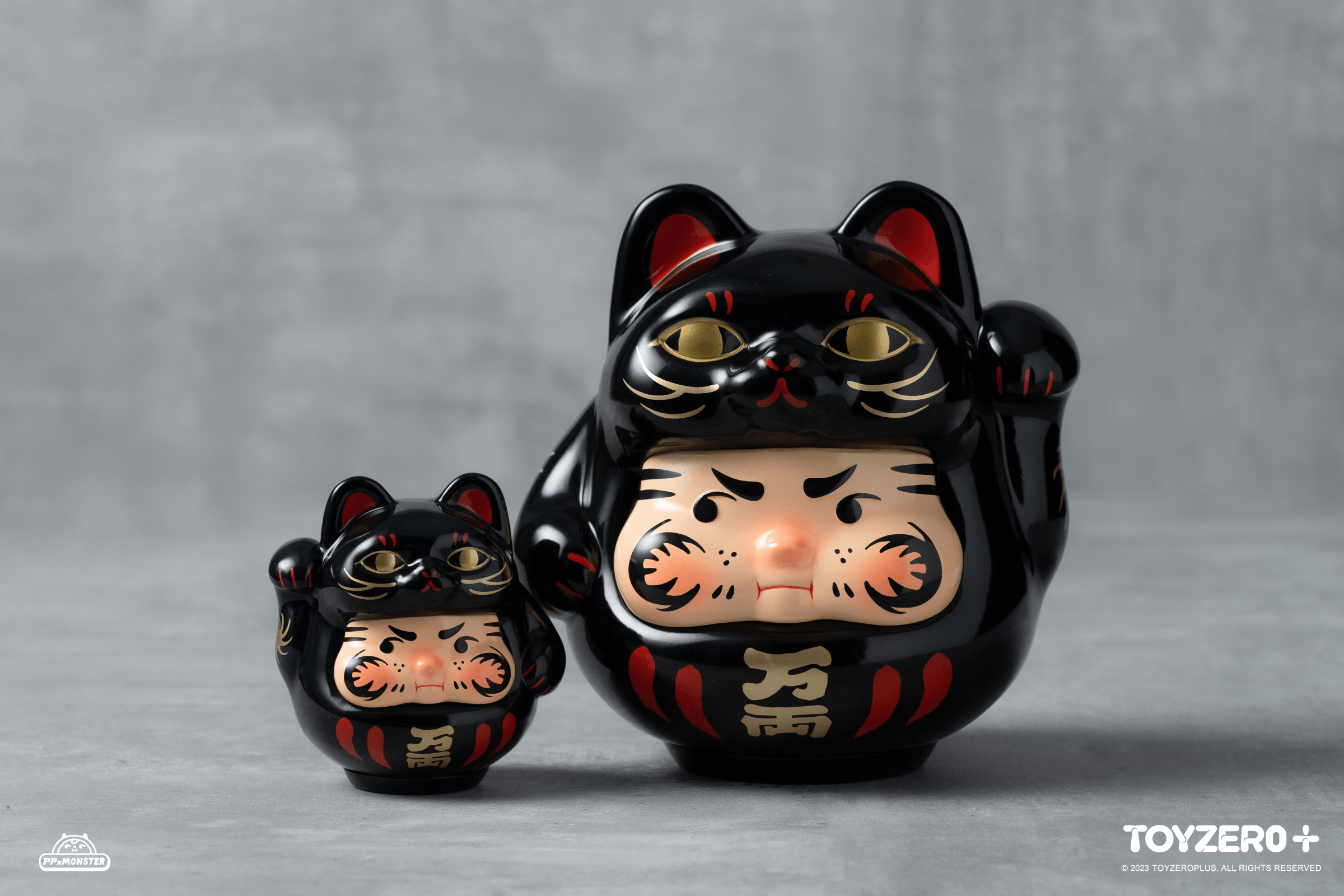 200% PP Lucky Cat Daruma (Black cat edition)