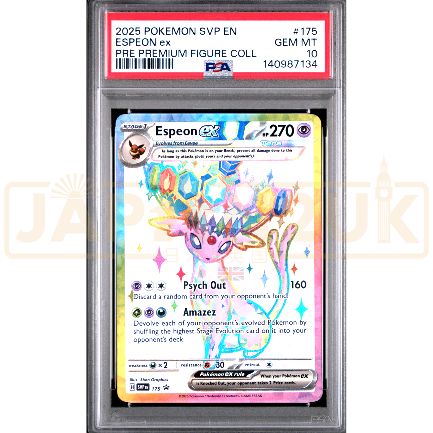 Pokemon Espeon ex Holo Promo SVP EN 175 English Graded Card PSA 10 #140987134