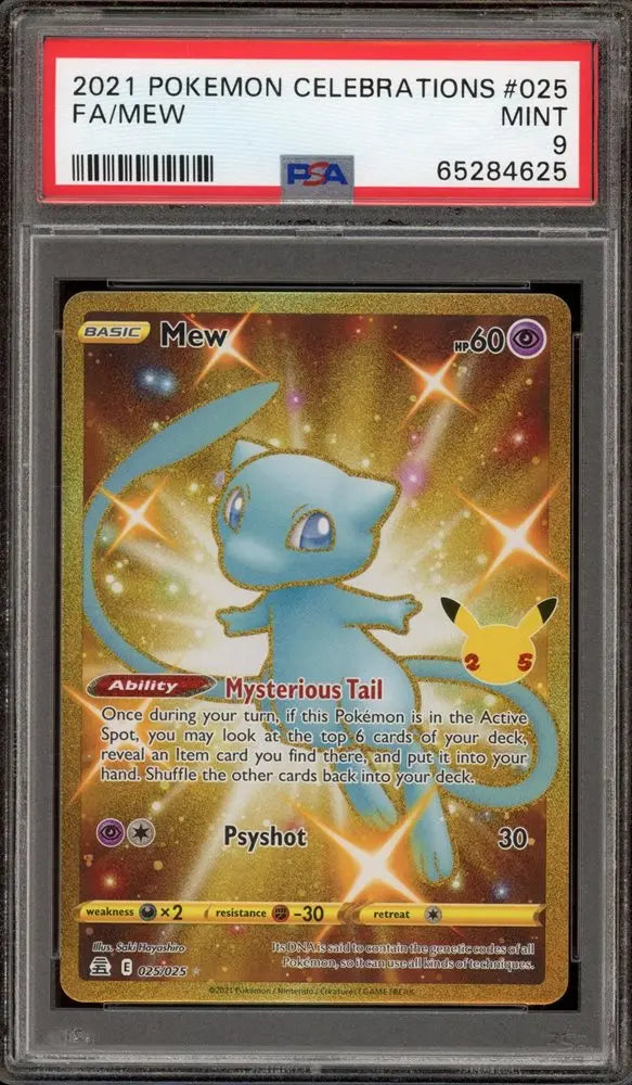 PSA 9 - 2021 POKEMON CELEBRATIONS #025 FA/MEW