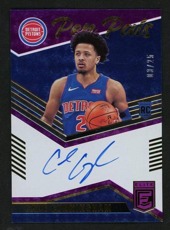 2021 Panini Donruss Elite PP-CCU Cade Cunningham Pen Pals Rookie /149 Detroit Pistons Auto