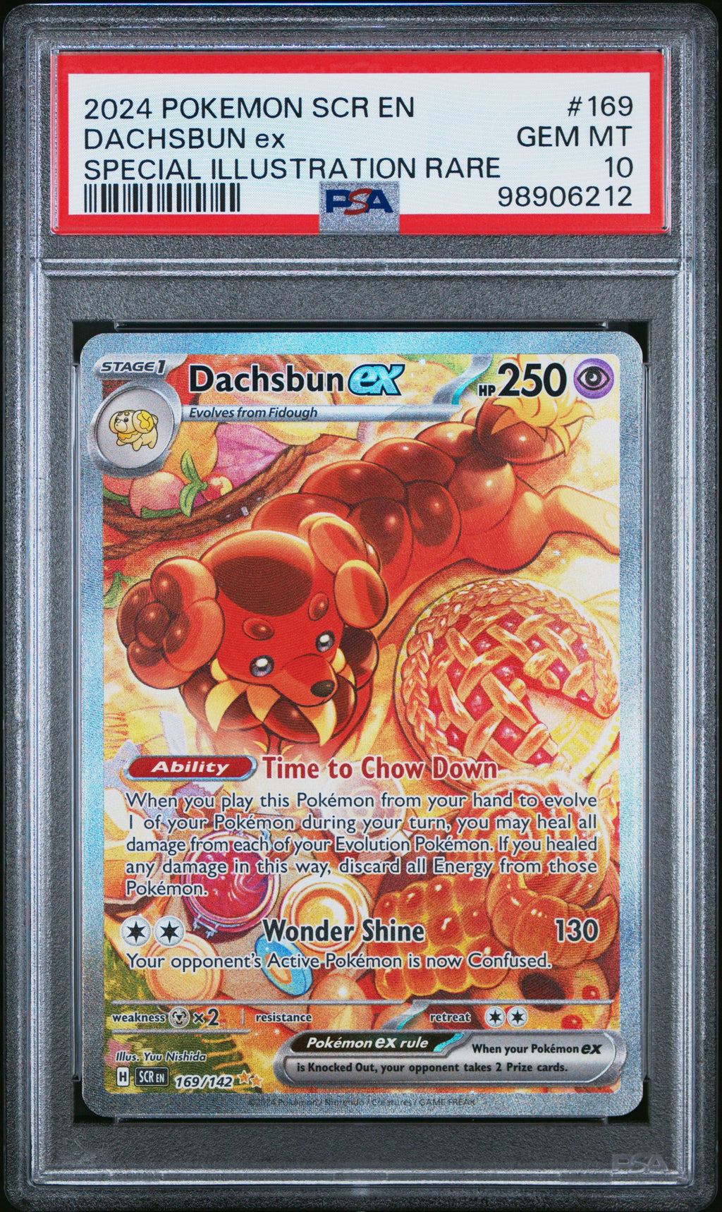 DACHSBUN ex SPECIAL ILLUSTRATION RARE 2024 POKEMON SCR EN-STELLAR CROWN PSA GEM MT 10