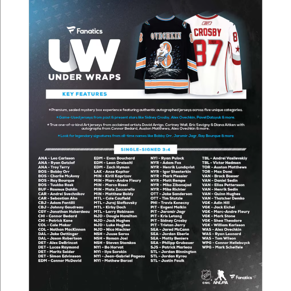 2025 Underwraps Auto Hockey Jersey