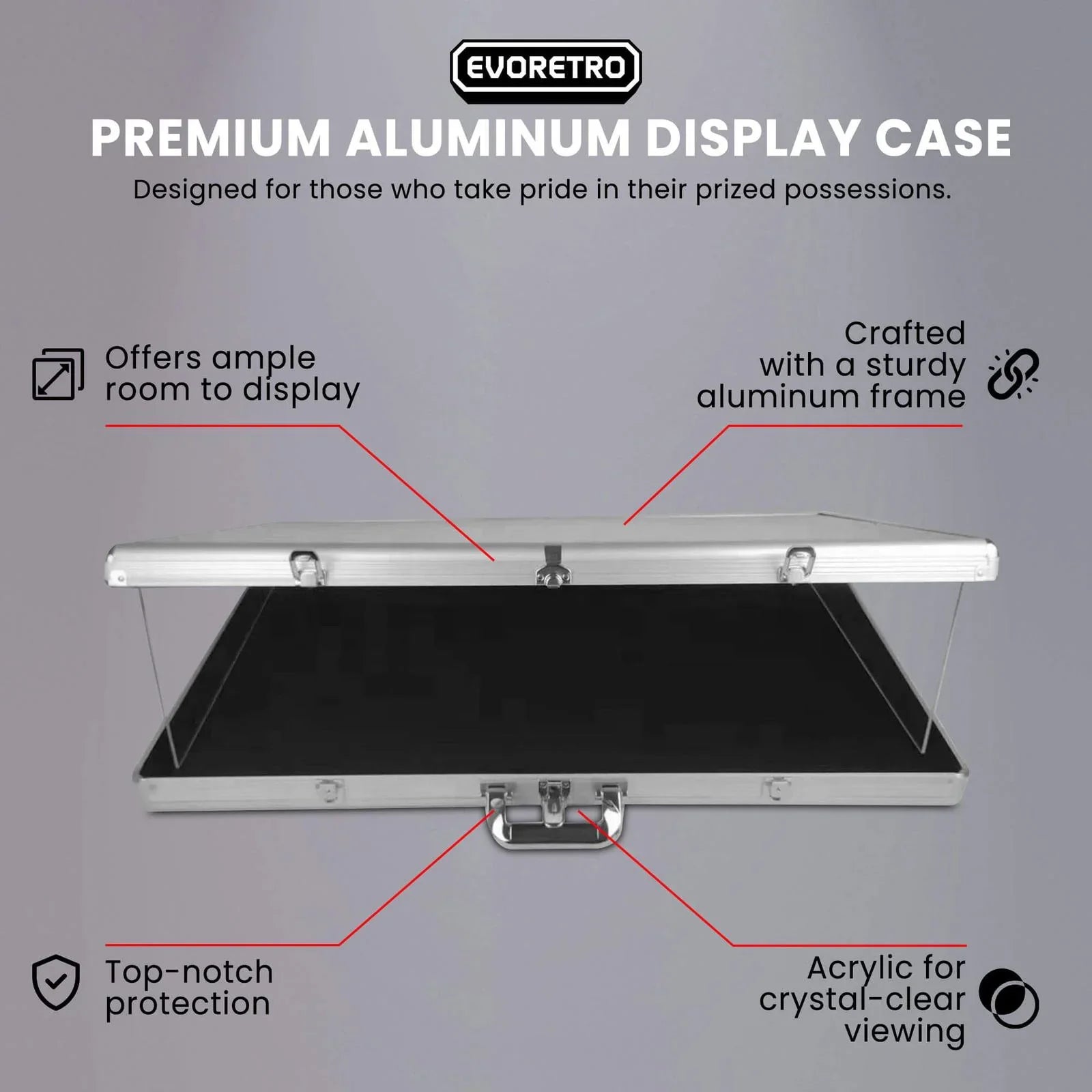 Evoretro - Aluminum Acrylic Clear Top Display Vendor Trade Show Showcase