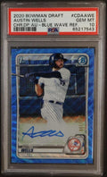 2020 Bowman Chrome Draft Autographs Blue Wave Refractor Austin Wells #CDAAWE /150 PSA 10