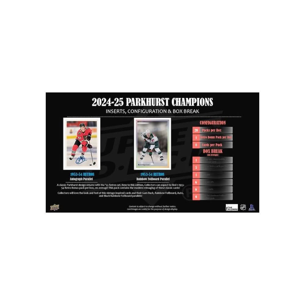 UPPER DECK: PARKHURST CHAMPIONS HOCKEY 2024-2025