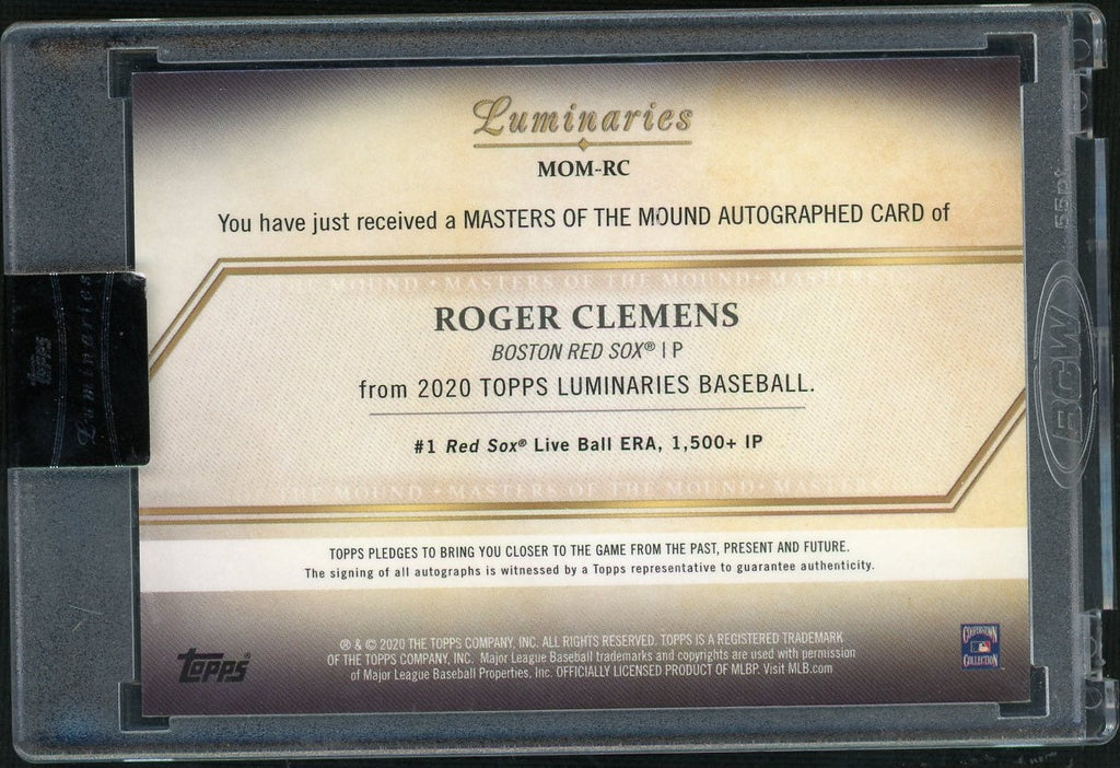 2020 Topps Luminaries MOM-RC Roger Clemens Masters of the Mound /25 Boston Red Sox Auto