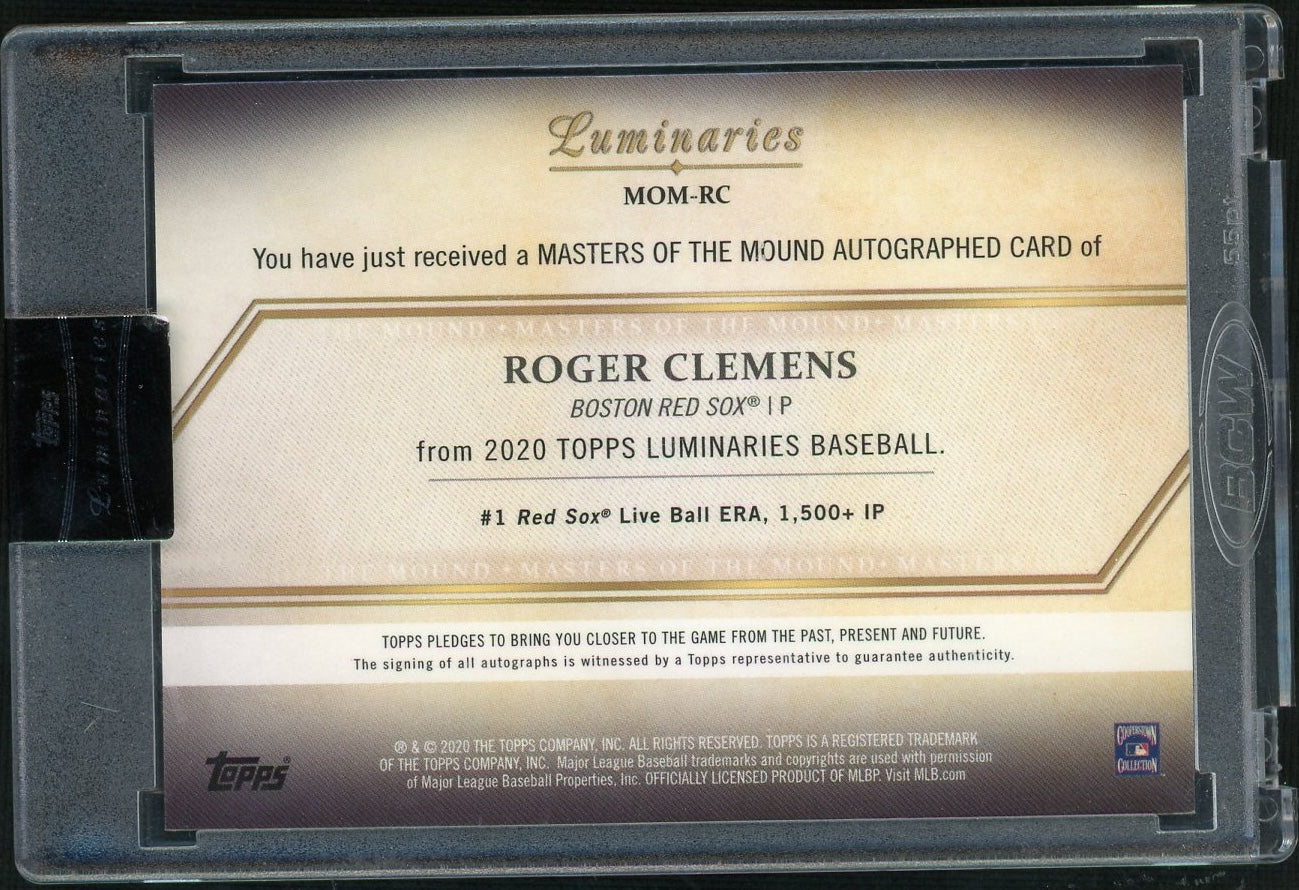 2020 Topps Luminaries MOM-RC Roger Clemens Masters of the Mound /25 Boston Red Sox Auto