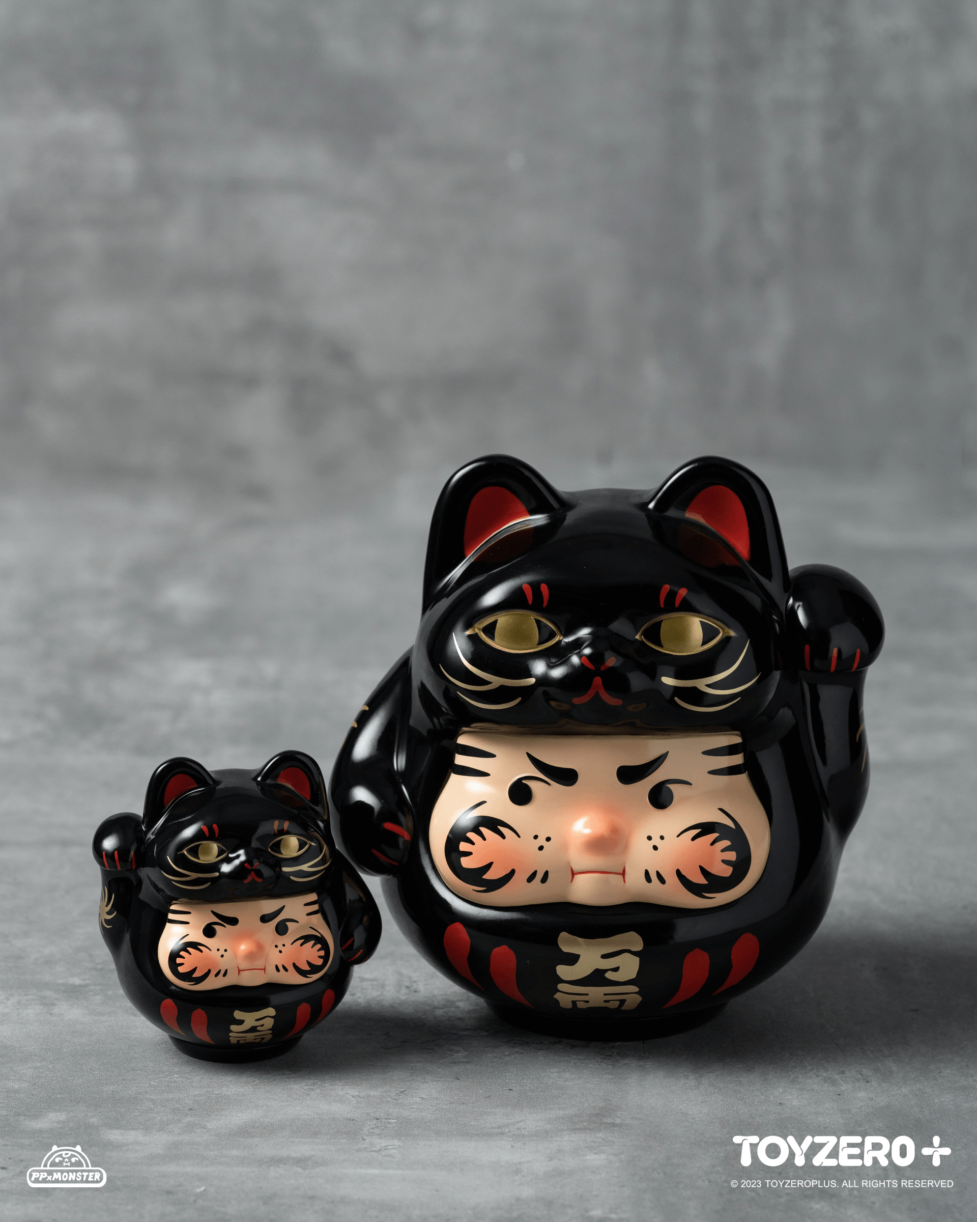 200% PP Lucky Cat Daruma (Black cat edition)