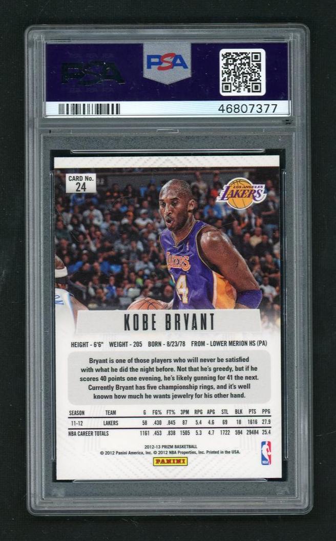 2012 Panini Prizm Kobe Bryant #24 PSA 10