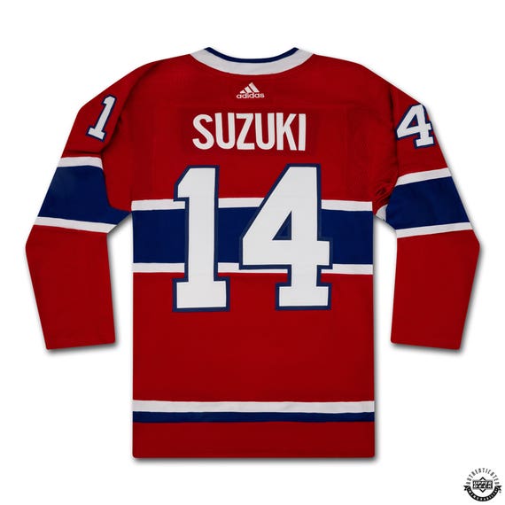 Nick Suzuki Autographed and Inscribed “31st Captain” Red Adidas Montreal Canadiens Jersey With Captains Patch