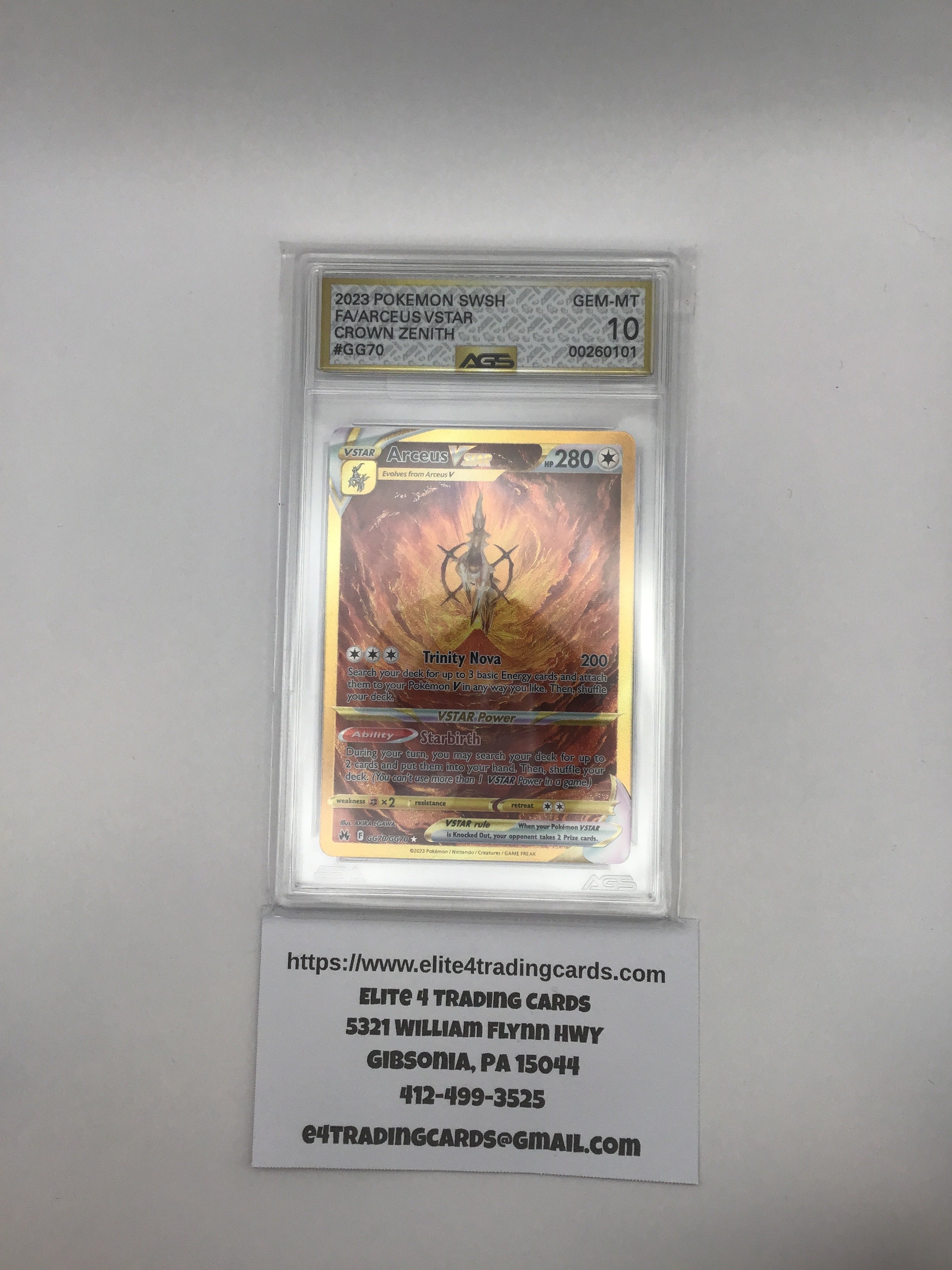 Arceus VSTAR #GG70 Pokemon Crown Zenith (AGS 10)