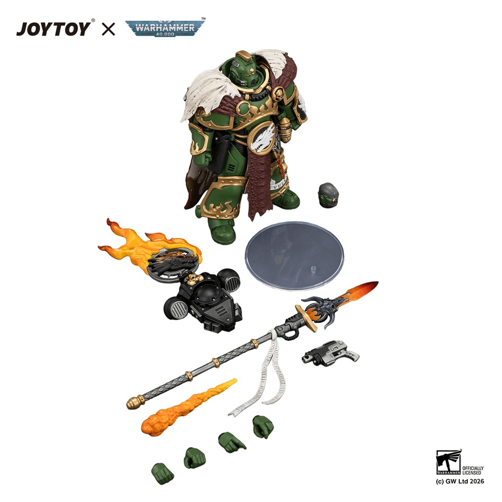 Salamanders Vulkan He'stan, the Forgefather with the Spear of Vulkan and the Gauntlet of the Forge