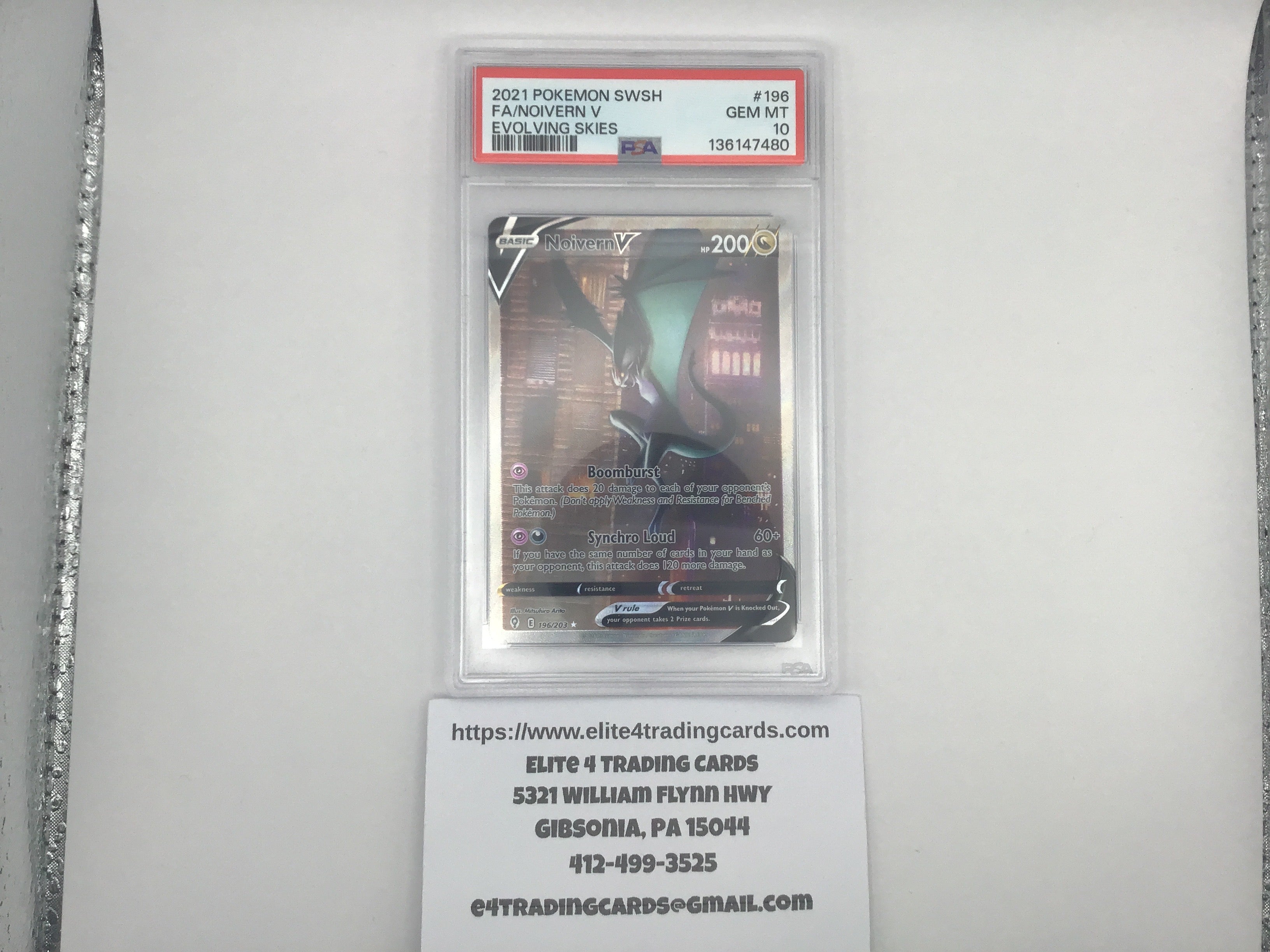 Noivern V #196 Pokemon Evolving Skies (PSA 10)