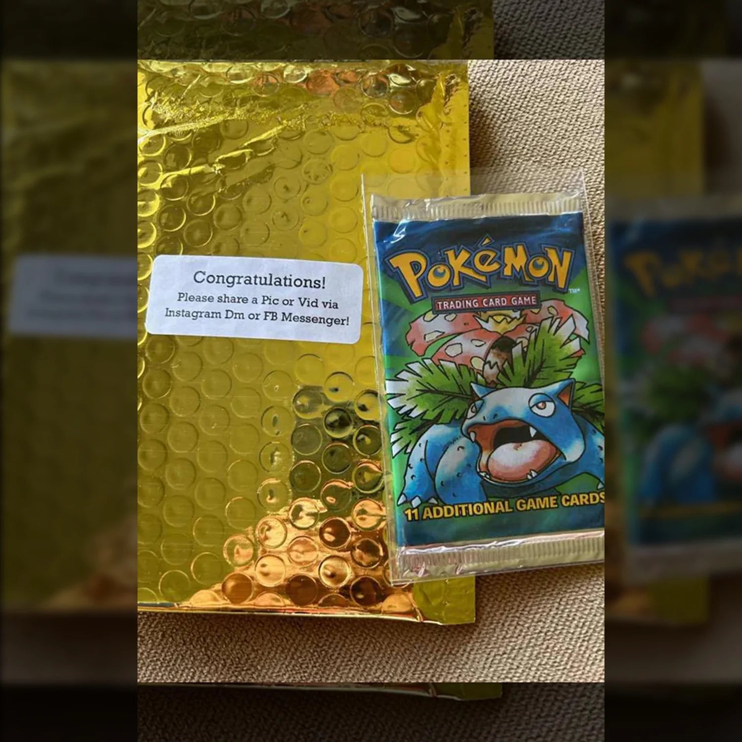 10X Pokémon Booster Packs and Golden Ticket