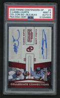 2020 Panini Contenders Draft Picks Collegiate Connections Signatures Building Blocks Ceedee Lamb/Jalen Hurts #2 /199 PSA 9