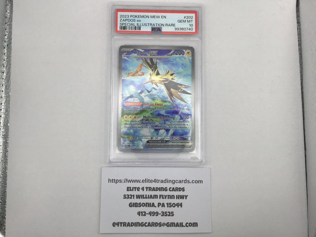 Zapdos ex #202 Pokemon Scarlet & Violet 151 (PSA 10)