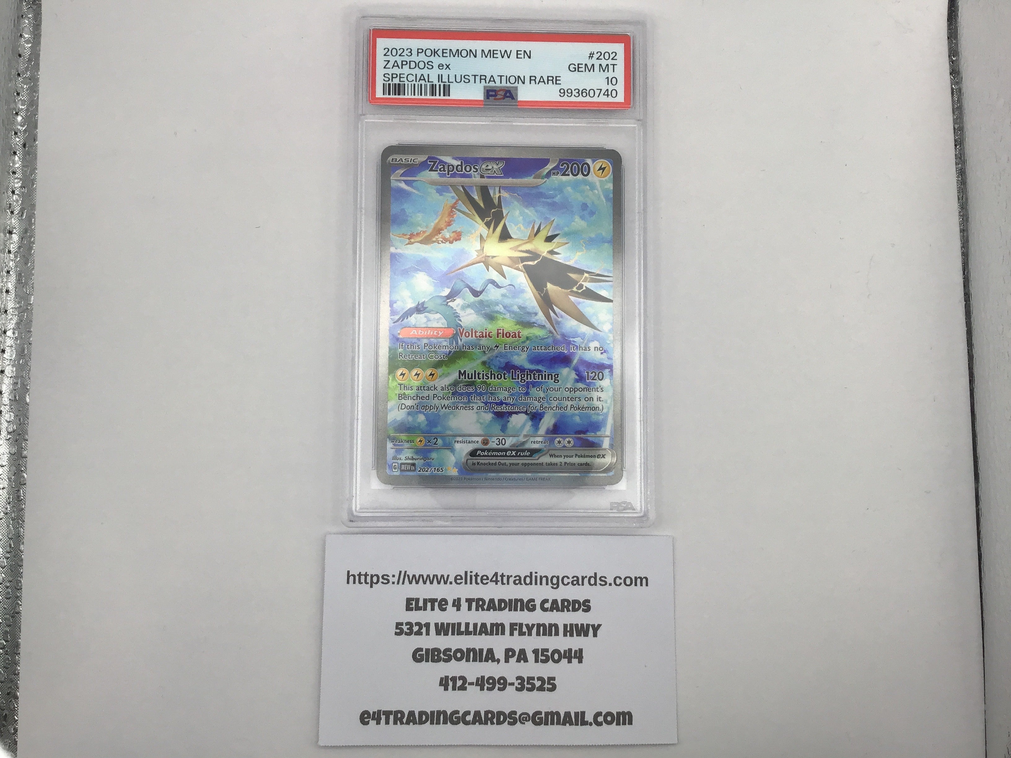 Zapdos ex #202 Pokemon Scarlet & Violet 151 (PSA 10)